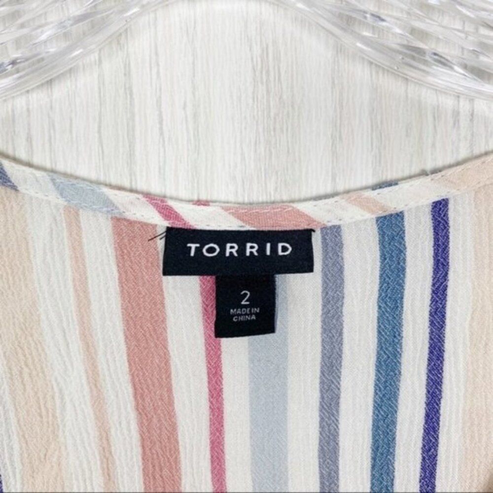 Torrid | Multi-Stripe Gauze Button Front Top 2x - image 7